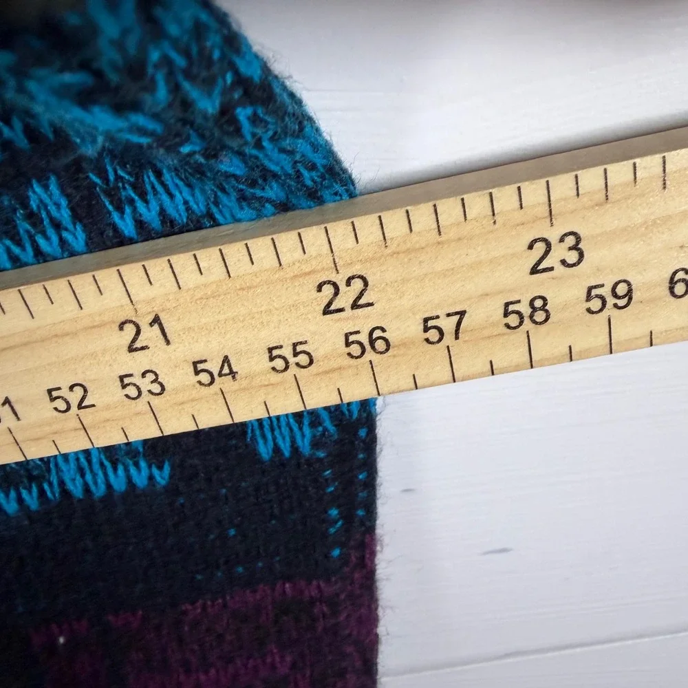 Vintage 90s Sir William Sweater Men L Geometric Southwestern Teal‎ Purple Retro